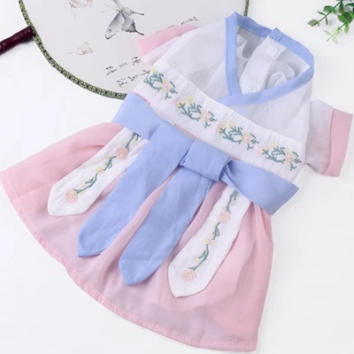 Cat Dog Pets Dress Clothes Hanfu Chinese Retro Princess Birthday Costume Fashion - Image 1 of 4