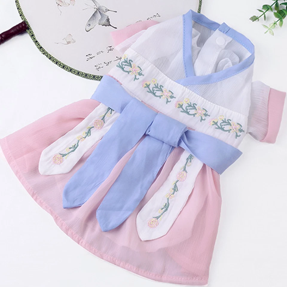 Cat Dog Pets Dress Clothes Hanfu Chinese Retro Princess Birthday Costume Fashion - Image 1 of 4