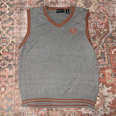 P. Miller Gray & Orange V-Neck Sweater Vest Mens Sz XL Master P No Limit 90s Y2K - Image 1 of 4