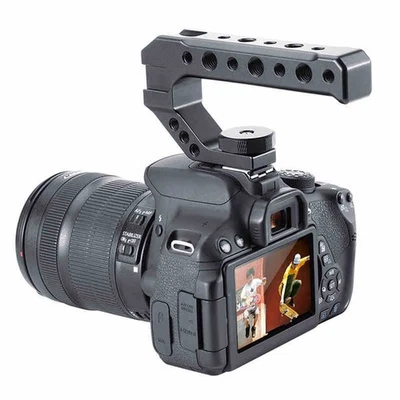 Universal DSLR Camera Rig Top Handle Three Cold Shoe Adapter Mount for LED Light - Image 1 of 4