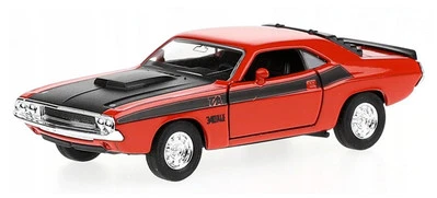 Modellino auto pressofuso Welly 1970 Dodge Challenger T A rosso scala 1:34... - Immagine 1 di 4
