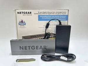 NETGEAR POE Plus GS116PP100NAS 16-Ports Rack Mountable Ethernet Switch - Picture 1 of 9