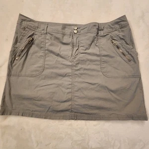 Lane Bryant Damen 22W Skort grau Canvas Reißverschlusstaschen Basic Core Komfort  - Bild 1 von 8