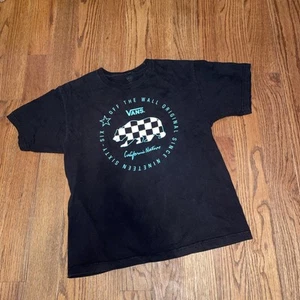 Vans Off The Wall Youth X-Large Short Sleeve Graphic T Shirt Black EUC - Picture 1 of 6