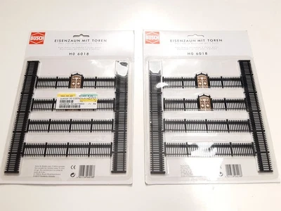 2x Busch H0 6018 Eisenzaun mit Toren Neu und OVP - #35 - Bild 1 von 2
