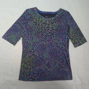 Marc Cain Damen Bluse Größe N4 / L T-Shirt Slim Fit Animal Print Baumwolle Oberteil - Bild 1 von 18