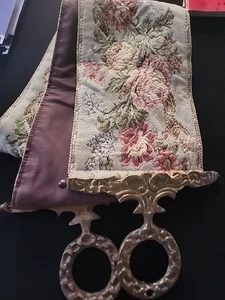 Vintage Rose Gold Brocade Table Runner bouquet Metallic roses 40" x 5 3/4" - Picture 1 of 5