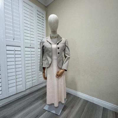 MIU MIU бежевый длинный Puff рукав кнопка вверх куртка размер 38 сделано в Италии - Изображение 1 из 4