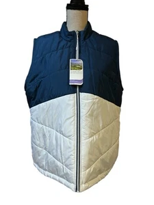 Men’s Golf Vest Size XL Blue & White Pebble Beach Dry-Luxe Performance NEW NWT - Picture 1 of 6