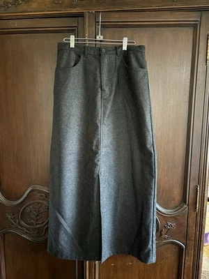 Falda larga vintage Eddie Bauer para mujer mezcla de lana gris carbón 10 Foto 1 de 4