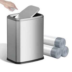 8L/2,1 GAL Klein Badezimmer Mülleimer mit Deckel Schwing-Top Rechteckig Abfalleimer... - Bild 1 von 7