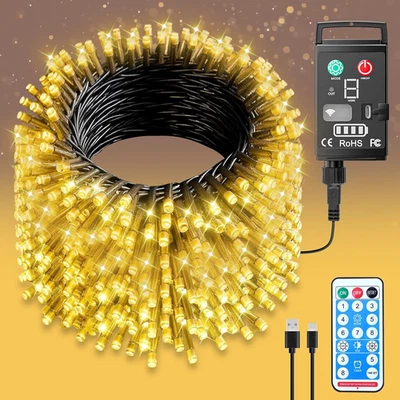 LED Lichterkette für Weihnachten Außen Batterie 20M 200LED Lichterkette Outdoor  - Bild 1 von 4