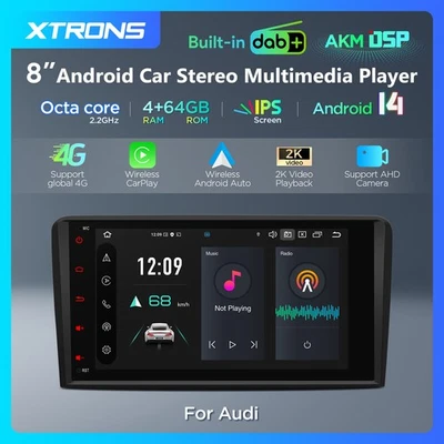 DAB+ Autoradio Android 14 4G+64GB 8" GPS Navi mit Gyroskop Für Audi A3 8P S3 RS3 - Bild 1 von 4