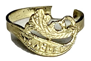 10K Yellow Gold Child's signet Ring size 3 1/2 BABY - Picture 1 of 7