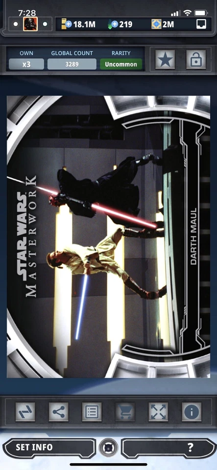 Topps Star Wars Digital Card Trader Base Masterwork Defining Moments Maul Award - Image 1 of 1