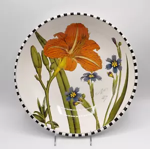 BOTANICAL FLORAL BY CERTIFIED INTERNATIONAL 13” PASTA SERVING BOWL SUE SCHLABACH - Picture 1 of 12