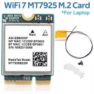MediaTek MT7925 WiFi 7 M.2 NGFF Tri-banda BT5.3 Laptop Tarjeta WiFi con Antenas PC - Imagen 1 de 5