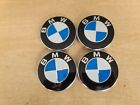 BMW Blue and White Alloy Wheel Centre Hub Caps 46 60 90 92 82 87 3 5 X 68mm