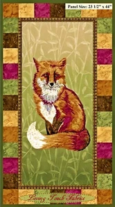 PAINTBRUSH STUDIO, "PRETTY FOX" FABRIC PANEL 23 1/2" X 44" - Picture 1 of 1