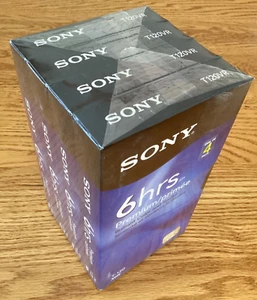 Sony Premium Grade VHS Tape Black 4-Pack New Factory Sealed T-120 6-Hour EP - Picture 1 of 4