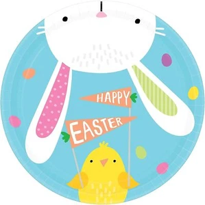 Hello Bunny Rabbit Animal Easter Spring Holiday Party 7" Paper Dessert Plates - Picture 1 of 1