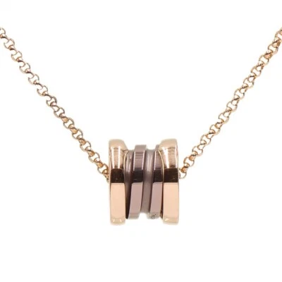 BVLGARI 18K Oro Rosa Negro Cerámica B-cero 1 Collar Colgante Excelente K2960 Foto 1 de 4