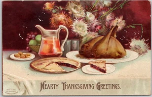 Tarjeta postal sin publicar de mesa de saludos de Acción de Gracias de Ellen H Clapsaddle - Imagen 1 de 2