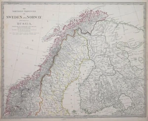 NORTHERN PROVINCES OF SWEDEN AND NORWAY... FOR THE SDUK, PUBLISHED 1833. - Picture 1 of 1