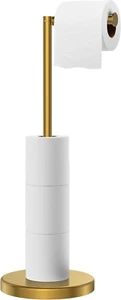 Toilet Paper Holder Stand, Modern Free Standing Tissue Roll Holder for Bathroom, - Picture 1 of 12