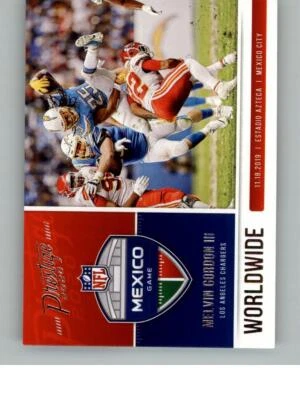 2020 Panini Prestige Melvin Gordon III WW-MG Worldwide Los Angeles Chargers - Image 1 of 2