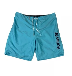 Pantalones Cortos Hurley Board Para Hombres 40 Azul Deletrear Logo Cordón Bolsillo Playa Surf - Imagen 1 de 7