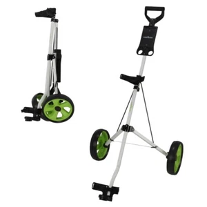 Caddymatic Golf i-Trac 2 Wheel Folding Golf Cart White/Green - Picture 1 of 4