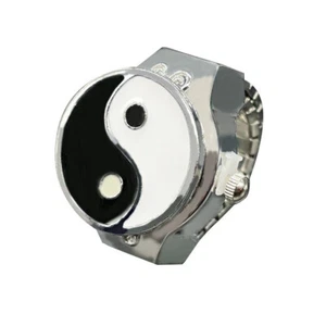 TAIJI Yin and Yang Gossip Ring Watch Fashion Retractable Strap - Picture 1 of 7