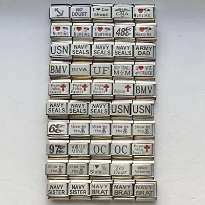 Lote de 50 piezas DIJES ITALIANOS 9 MM #230 al por mayor nuevo stock antiguo dijes láser nuevos en stock Foto 1 de 4