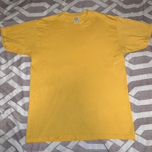 VTG Jerzees Yellow T-shirt 50/50 Cotton/Poly Sz L (See All Photos) Classic Style - Picture 1 of 7