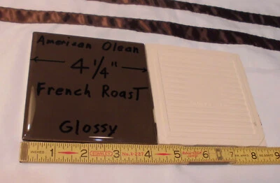 2 件 光面 * 法国烤 - 深棕色 * 4-1/4 英寸陶瓷瓷砖 American Olean 出品 — 第 1/4 张图片