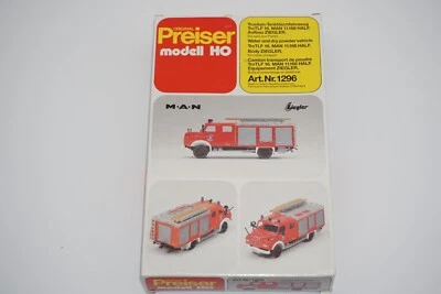 Preiser Spur H0 1296 Trocken Tanklöschfahrzeug MAN Ziegler Aufbau - Bild 1 von 2
