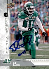 Ed Gainey Signed 2018 Upper Deck CFL Football card Saskatchewan Roughriders