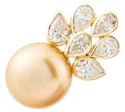 MIKIMOTO Collar Colgante 10.7mm Perla Dorada (Perla Mar del Sur) Diamond 18k  Foto 1 de 4