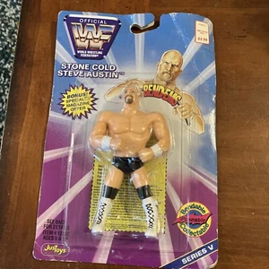 WWF Stone Cold Steve Austin Bend-Ems Figure NIP Rare 1997 JusToys Titan Pkg Dmg - Picture 1 of 7