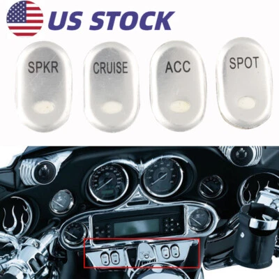 Chrome Panel Switch Cap Button For Harley Electra Glide Ultra Classic 1996-2013 - Image 1 of 4