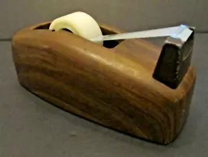 Dispensador de cinta ejecutiva vintage 3M marca escocesa C-21 - grano de madera sintética - Imagen 1 de 10