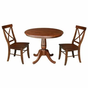 International Concepts 3 Piece 36" Round Dining Set in Espresso - Picture 1 of 5