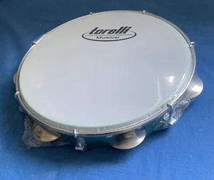 10" TAMBOURINE NYLON HEAD INJECTED PLASTIC GREEN BODY PANDEIRO CAPOEIRA - Picture 1 of 4