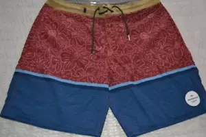 Pantalones cortos de tabla Quiksilver 45608-a azul marrón talla 32 elásticos para hombre adulto - Imagen 1 de 6