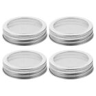  4 Pcs Stainless Steel Sprouting Lids Wide Mouth Mason Jars Cover