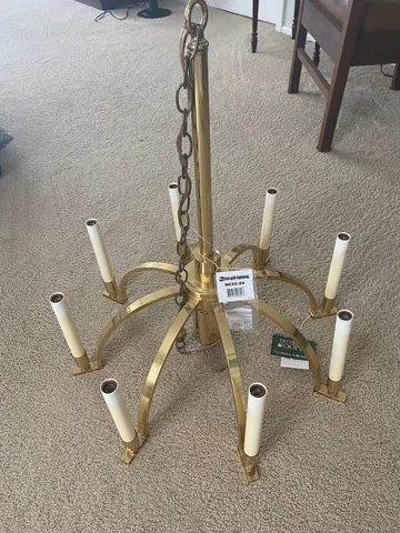 Frederick Cooper Chandelier Brass 8 arm, Mid Century Modern Cover