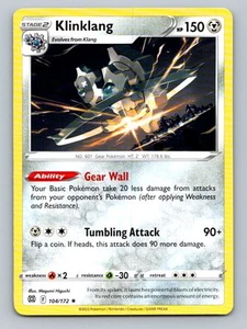Pokemon Klinklang SWSH09: Brilliant Stars 104/172 Near Mint NM - Picture 1 of 2