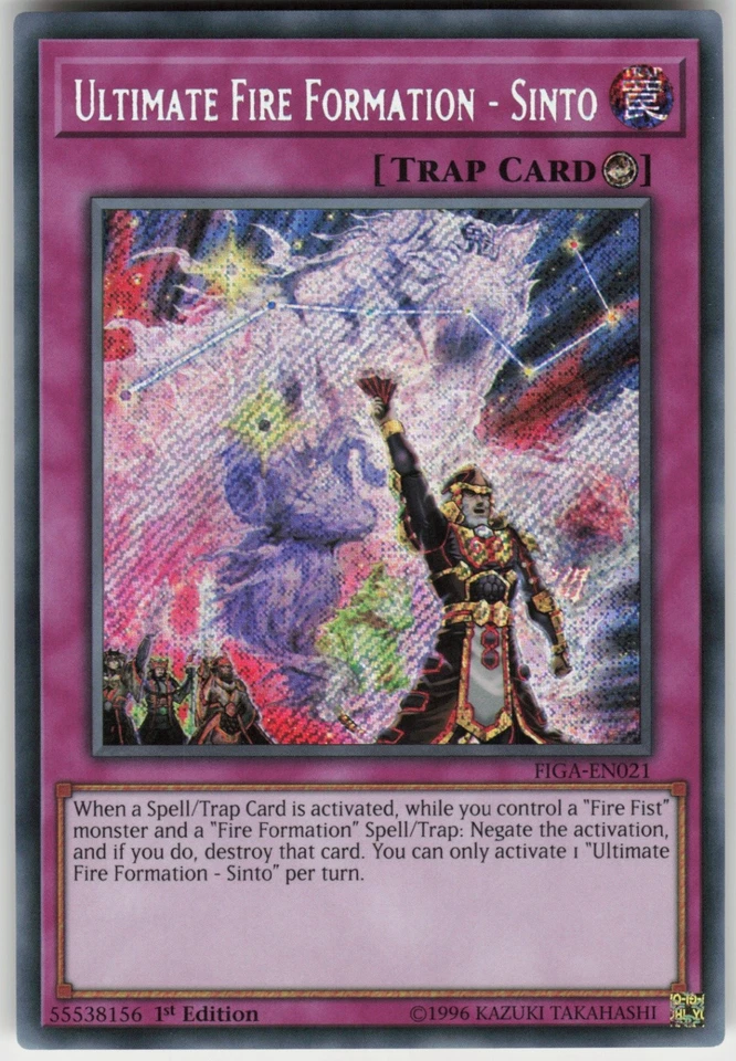 1st Ed Secret Rare Ultimate Fire Formation - Sinto FIGA-EN021 Fists of the Gadge - Image 1 of 1