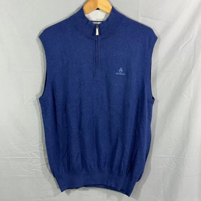 Peter Millar Sweater Vest Mens XL Silverado Half Zip Pullover Golf Luxury Blend - Image 1 of 4